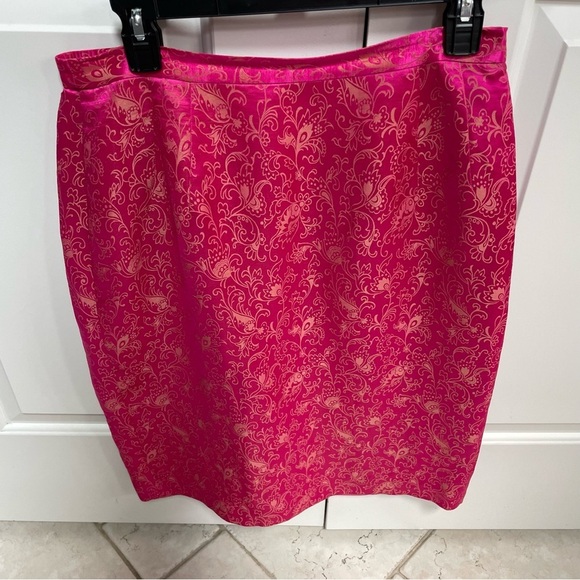 Donna Morgan Vintage Silk Blend Floral Print Fully Lined Jacket Skirt Set Suit - Picture 10 of 16